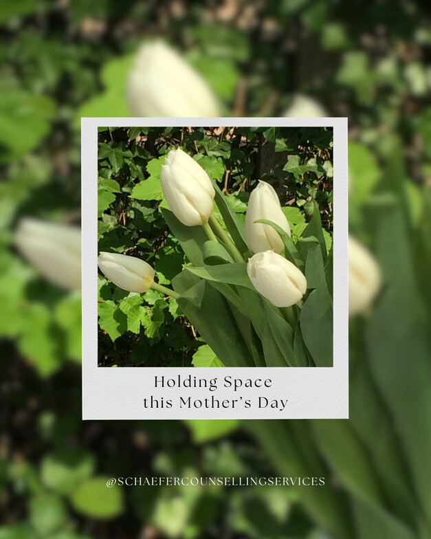A close-up photograph of vibrant white tulips in full bloom, set against a lush backdrop of deep green tree foliage.